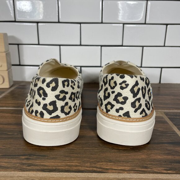 Toms Parker Womens Size 10 Shoes Egret Snow Leopard Twill Casual Comfort Slip On - Picture 5 of 13